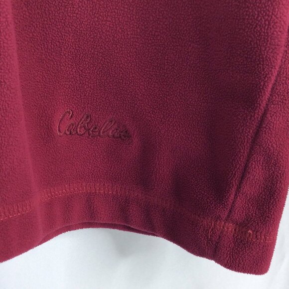 Cabelas 1/4 Zip Fleece Pullover Sweatshirt Womens Size XL Red Zip Sleeve Pocket - Picture 4 of 6